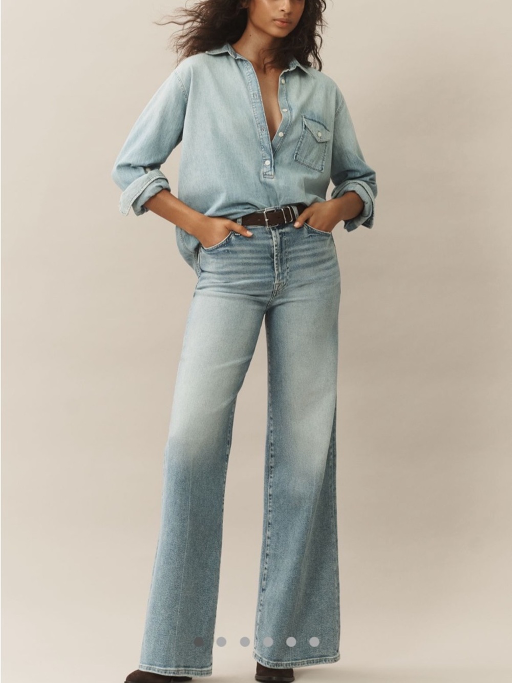 7 For All Mankind Light Blue Wide Leg Jeans